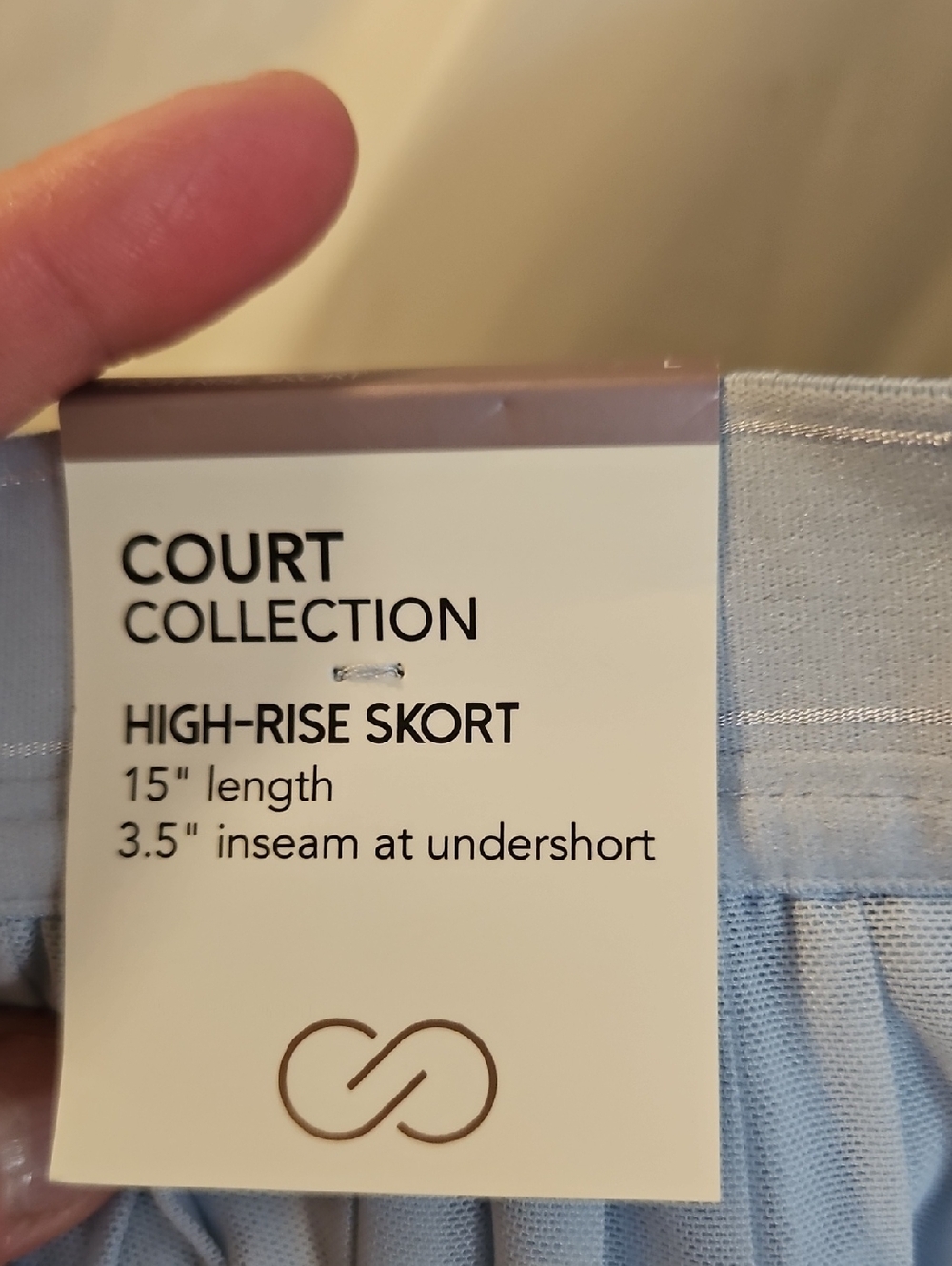 CALIA Women's Pleated Mesh Skort: PALE BLUE: NEW WITH TAGS: SIZE L - Picture 5 of 5